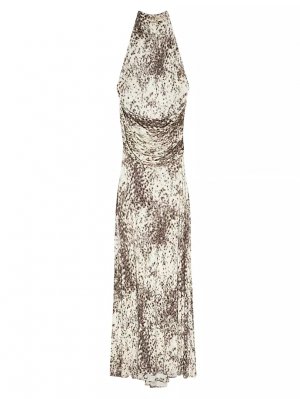 Драпированное платье из джерси с принтом снежного барса , цвет natural brown Givenchy