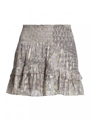 Мини-юбка Jane из шелка с принтом цвета металлик , цвет light slate lurex kaleidoscope Ramy Brook