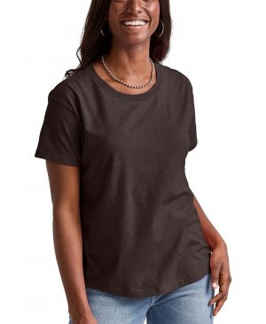 Женская свободная футболка Originals Triblend с короткими рукавами , коричневый Hanes. Цвет: коричневый