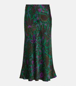 Атласная юбка миди с принтом kaiya , мультиколор Velvet