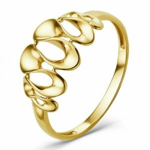 Кольцо DINASTIA, желтое золото, 585 проба, размер 17.5, золотой Династия. Цвет: золотистый/золото