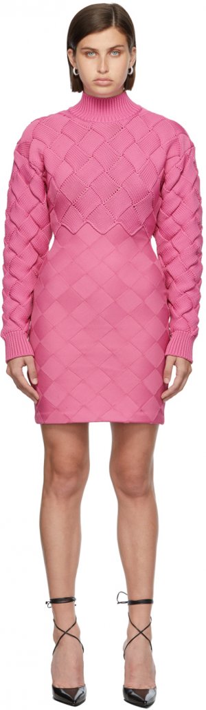 Pink Chunky Weave Bandage Mini Dress Herve Leger. Цвет: 673 neon pink
