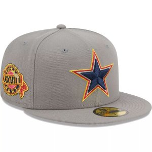 Мужская серая кепка New Era Dallas Cowboys Super Bowl XXVIII Color Pack Multi 59FIFTY Облегающая шляпа