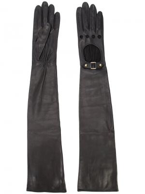 Длинные перчатки Perrin Paris. Цвет: чёрный
