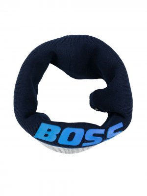 Шарф с логотипом BOSS Kidswear. Цвет: синий