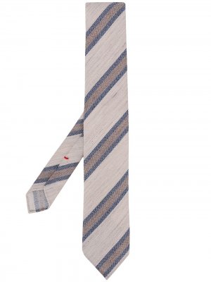 Delloglio галстук в диагональную полоску Dell'oglio. Цвет: нейтральные цвета