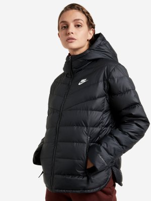 Пуховик женский Sportswear rma-FIT Windrunner, Черный, размер 42-44 Nike. Цвет: черный