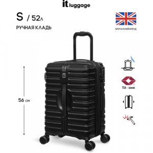 Чемодан , 52 л, размер S+, черный IT Luggage. Цвет: черный