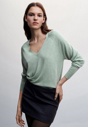 Пуловер Mango LUCCAV. Цвет: зеленый