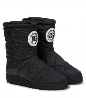 Стеганые нейлоновые зимние ботинки , черный Dolce&Gabbana