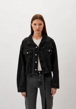 Куртка джинсовая MM6 Maison Margiela. Цвет: черный