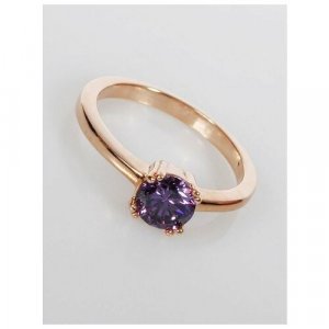 Кольцо помолвочное , аметист, размер 18, фиолетовый Lotus Jewelry. Цвет: фиолетовый