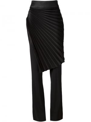 Расклешенные брюки с плиссированной панелью Emanuel Ungaro. Цвет: чёрный