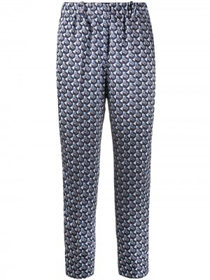 Укороченные брюки с геометричным принтом Incotex. Цвет: синий