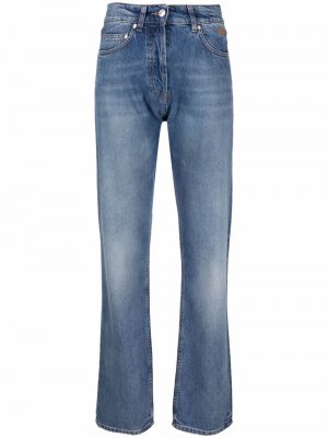 Прямые джинсы средней посадки MSGM. Цвет: синий