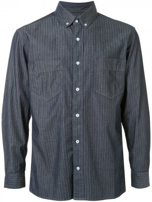 Полосатая рубашка с длинными рукавами Cerruti 1881. Цвет: синий