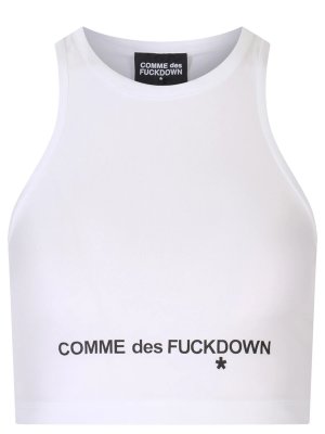 Топ с логотипом COMME DES FUCKDOWN. Цвет: белый