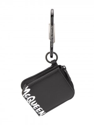 Клатч-брелок с молнией и логотипом Alexander McQueen. Цвет: черный