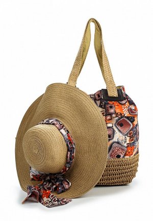 Комплект пляжный сумка и шляпа Venera. Цвет: разноцветный