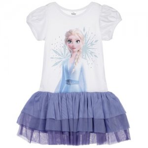 Платье , размер 104, белый, фиолетовый playToday. Цвет: белый/фиолетовый