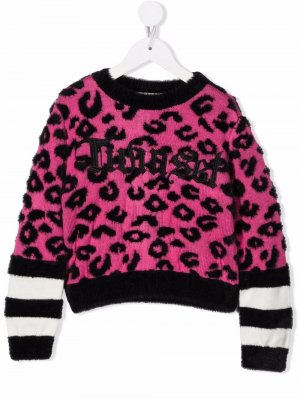 Жаккардовый свитер с узором TWINSET Kids. Цвет: розовый