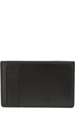Кожаный футляр для кредитных карт Garavani с металлическими шипами Valentino. Цвет: черный