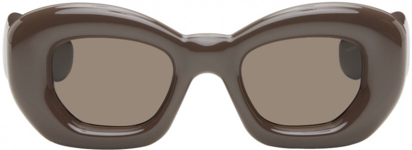 Коричневые завышенные солнцезащитные очки-бабочки Loewe