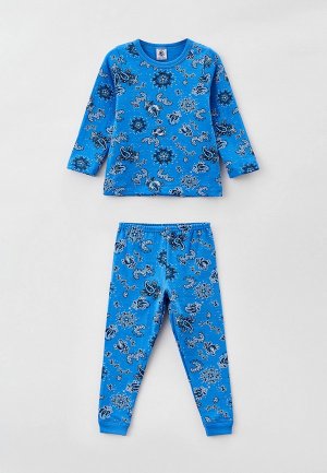 Пижама Petit Bateau. Цвет: голубой