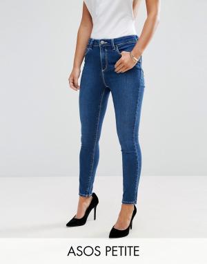 Выбеленные укороченные джинсы Ridley ASOS Petite. Цвет: синий