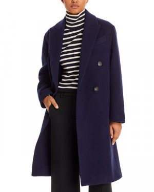Двубортное пальто из смесовой шерсти с начесом , цвет Blue Vince