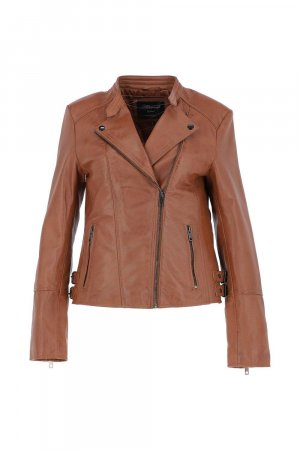 Модная кожаная байкерская куртка Giada , коричневый Ashwood Leather