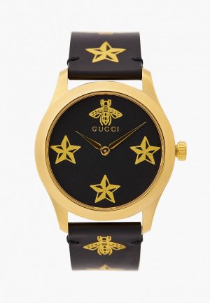 Часы Gucci с позолотой. Цвет: черный