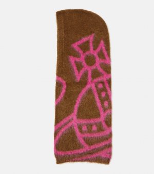 Капюшон из смесовой шерсти с графическим рисунком , коричневый Vivienne Westwood