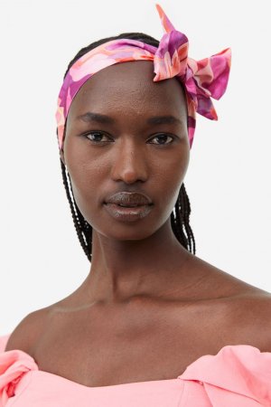 Шарф/повязка на голову , розовый/с рисунком H&M