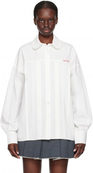 Белая рубашка с заправленным воротником Shushu/Tong