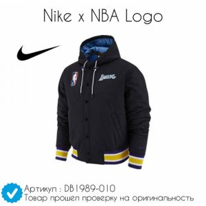Бомбер Nike x Nba Logo, размер XL, черный, белый. Цвет: черный/желтый/оранжевый/белый/синий
