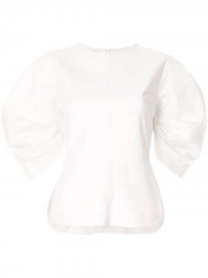 Блузка со сборками на рукавах Goen.J. Цвет: белый