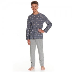 Пижама , размер 146, серый Taro. Цвет: серый