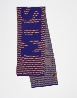 Синий шарф в полоску с логотипом -Разноцветный Missoni