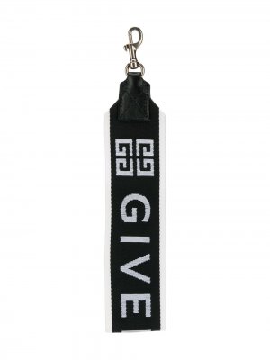 Жаккардовый брелок с логотипом 4G Givenchy. Цвет: черный