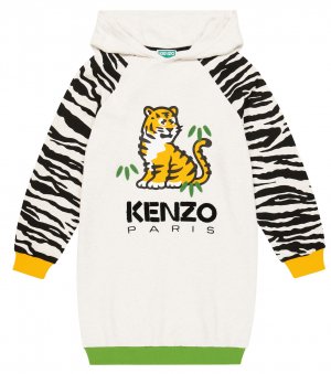 Платье-свитер из хлопка с принтом , бежевый Kenzo