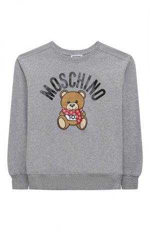 Хлопковый свитшот Moschino. Цвет: серый