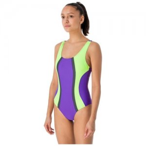 Купальник гимнастический , размер 42, зеленый, фиолетовый ONLITOP. Цвет: фиолетовый/зеленый