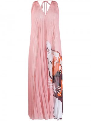 Плиссированное платье с принтом Krizia. Цвет: розовый