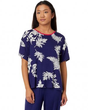 Пижамный комплект Short Sleeve Cropped PJ Set, цвет Navy Leaves Tommy Bahama