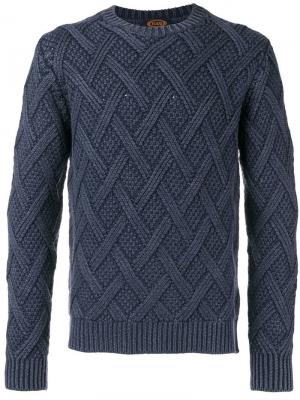Фактурный свитер с узором в ромб Tod's. Цвет: синий