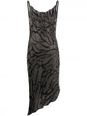 Коктейльное платье с эффектом металлик Just Cavalli. Цвет: черный