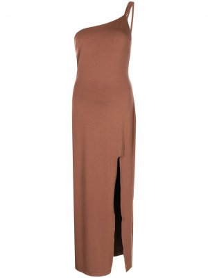 Cher slit-detail long dress De La Vali. Цвет: коричневый