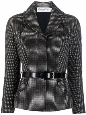 2010 pre-owned single-breasted belted jacket Christian Dior. Цвет: черный