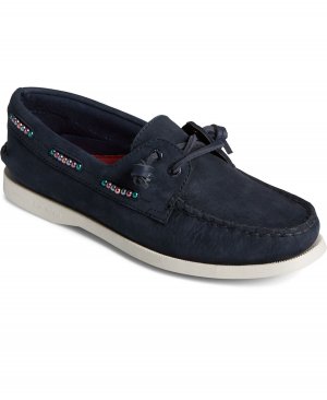 Женские оригинальные кожаные топсайдеры с двумя люверсами Sperry